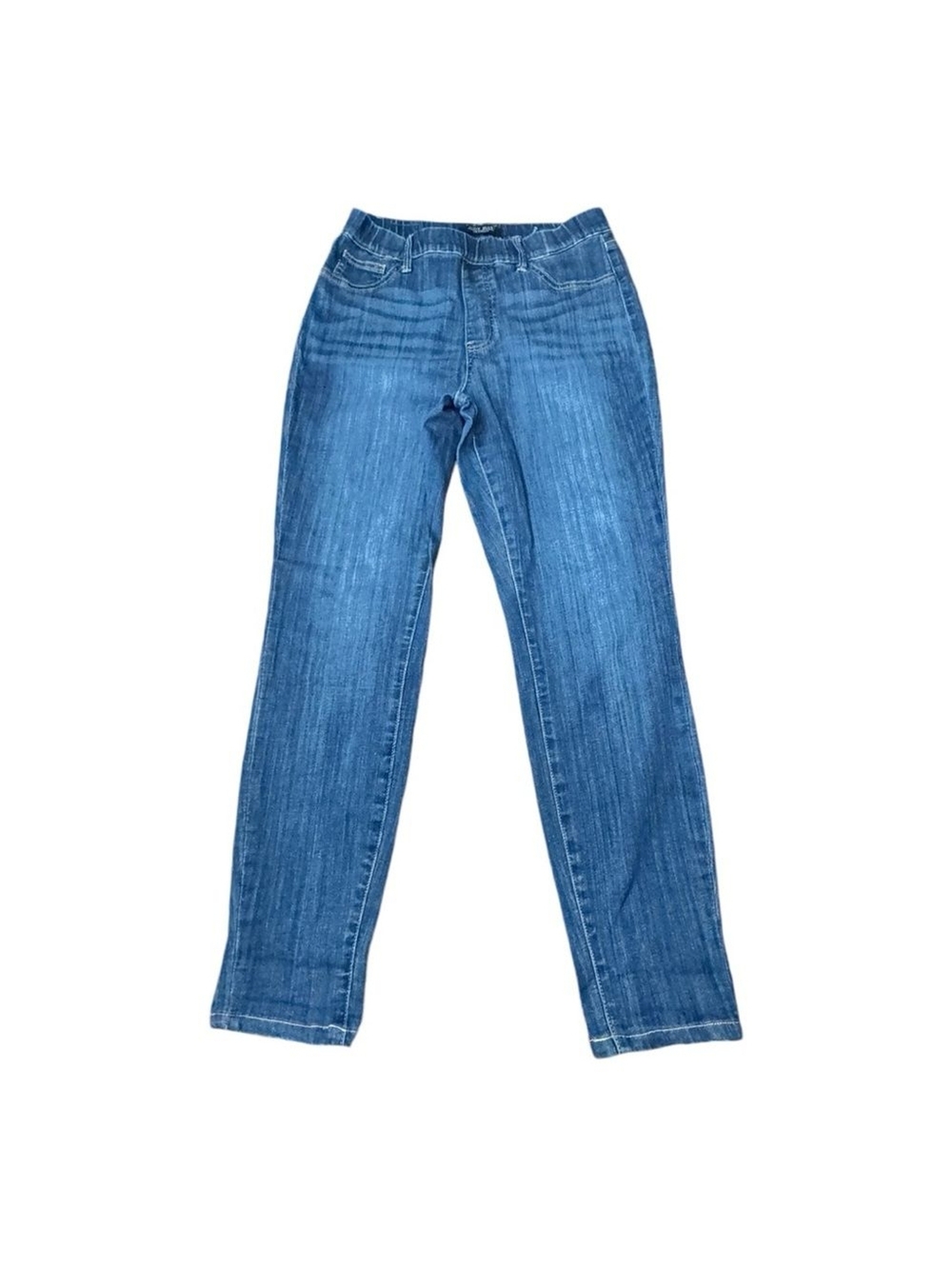 Judy Blue Pull On Elastic Waist Slim Fit Blue Denim Jeans Stretch Women’s Sz 30